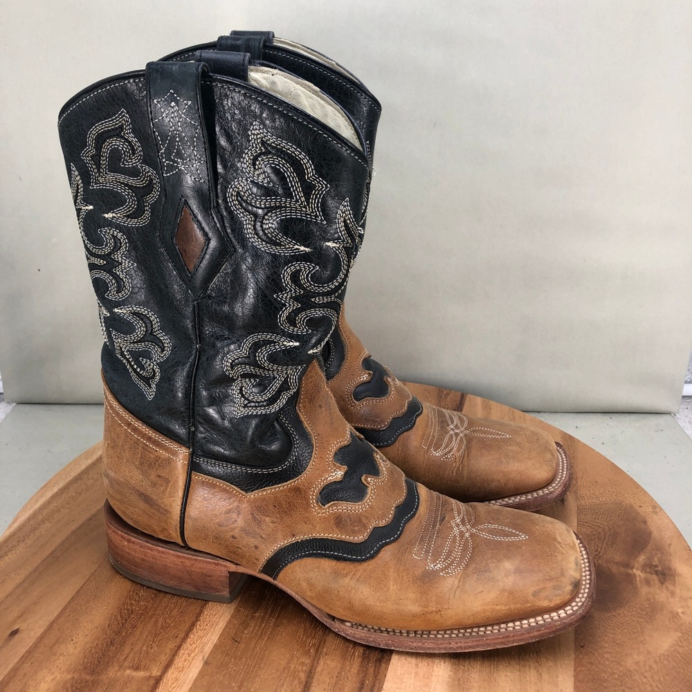 JB Dillon Swain Reserve Mens Brown Black Leather Western Cowboy Boots Size 8 D